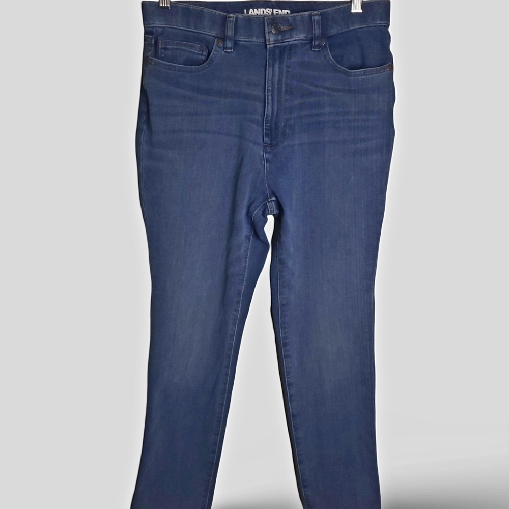 Lands END Womens Classic Stretch Straight Leg‎ Jeans Size 10